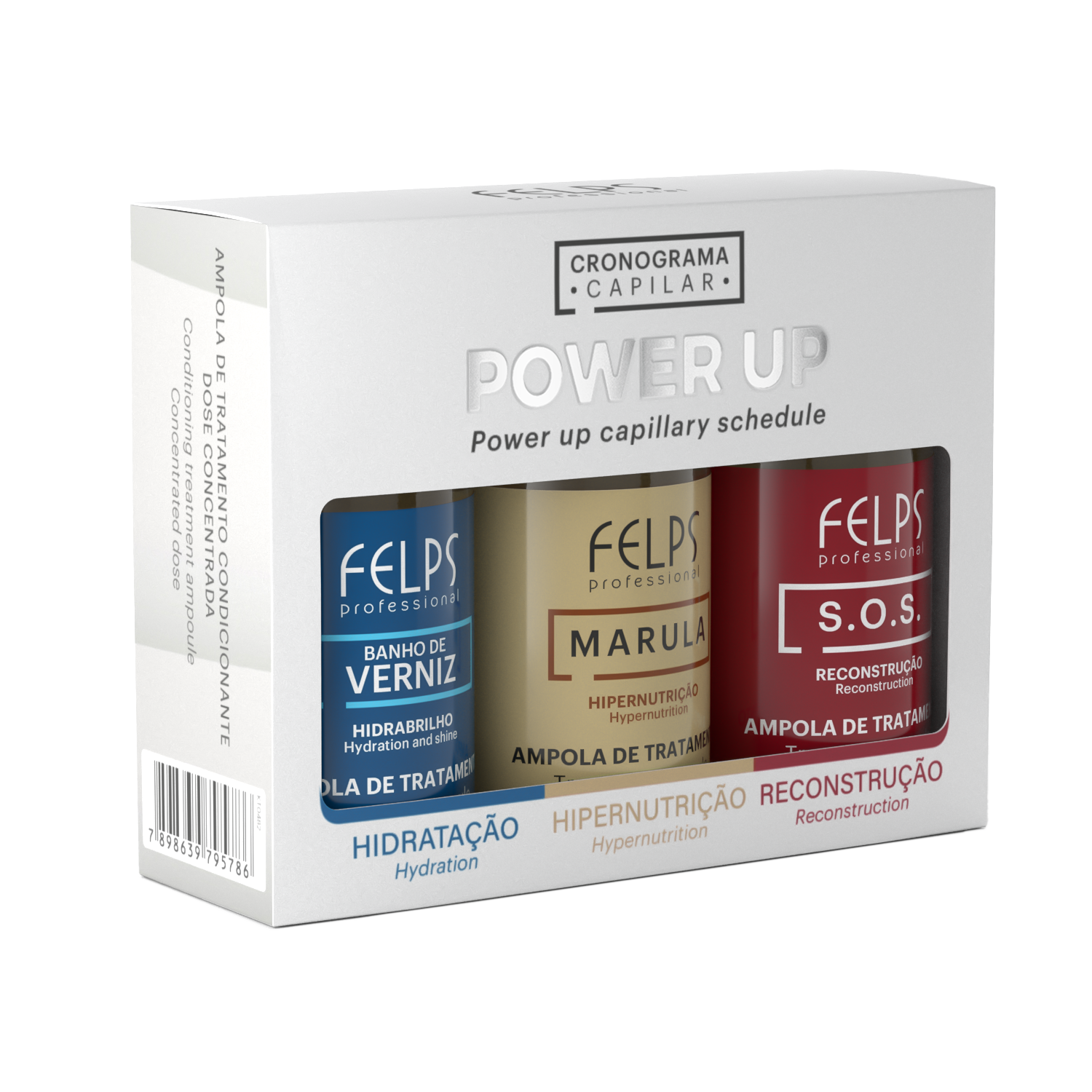Felps Power Up 3-in-1 Hair Care Ampoules - 3 x 15mL